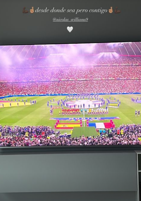 La mujer de Iñaki Williams manda fuerza a Nico desde Bilbao