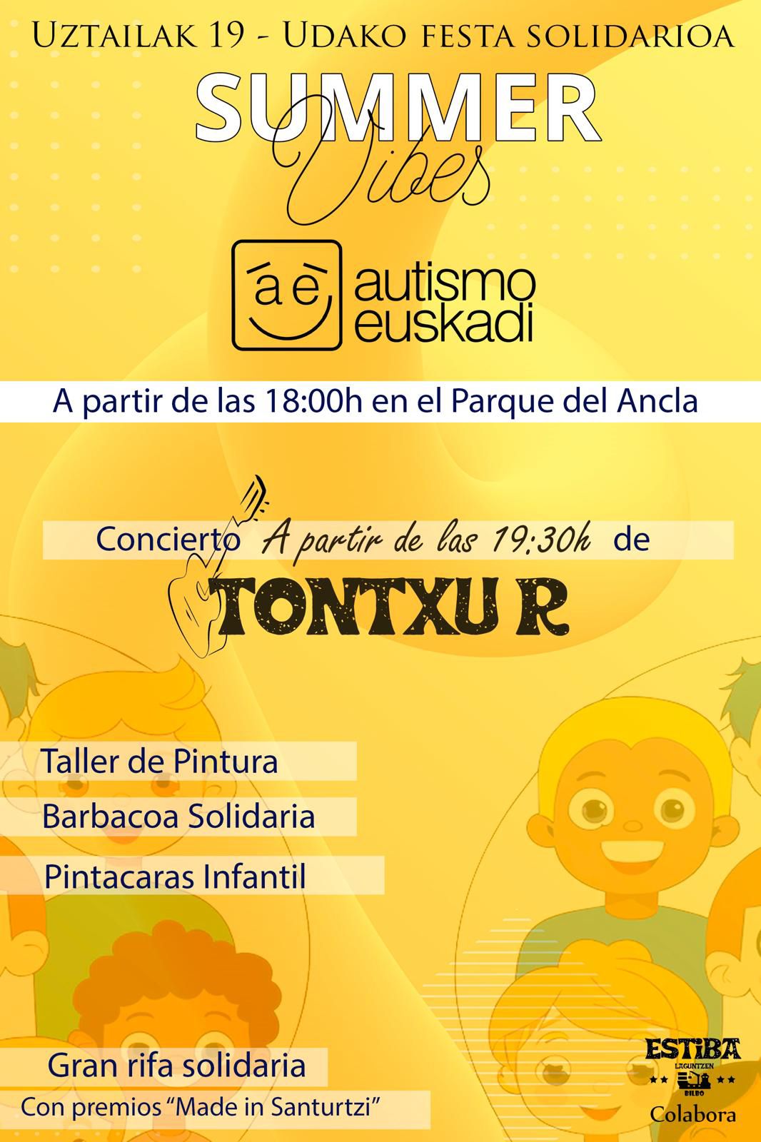 Cartel del programa de la fiesta benéfica.