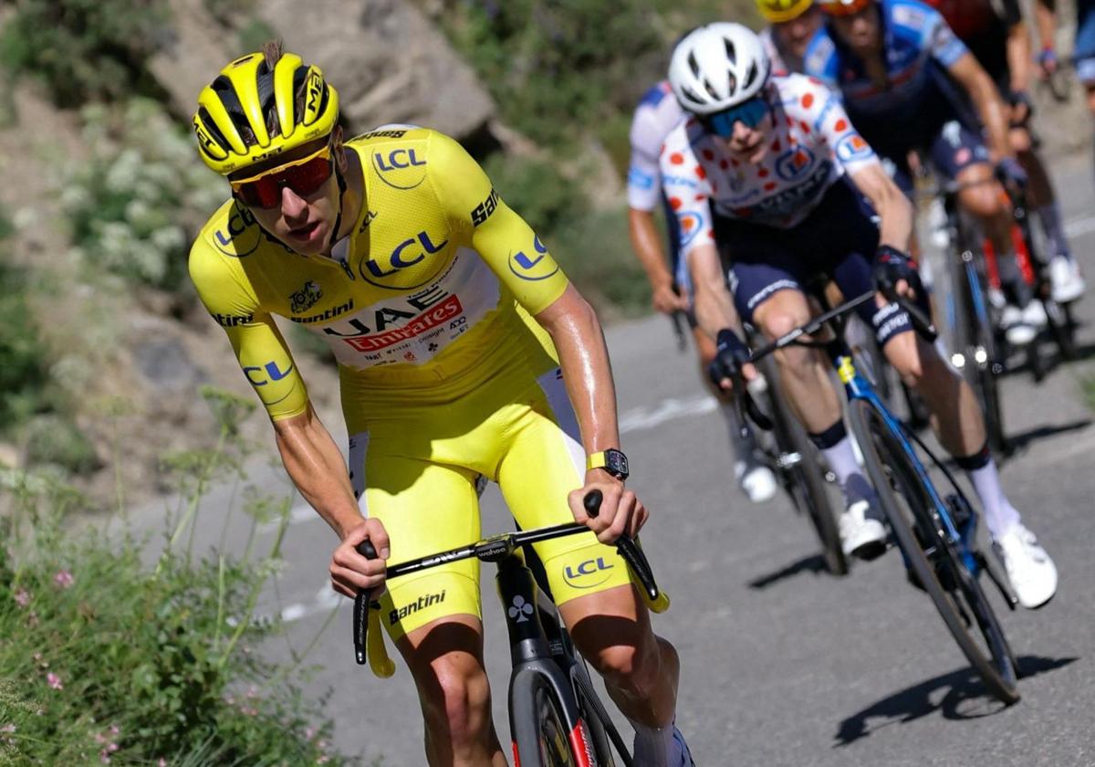 Ataque de Pogacar en la etapa 17 del Tour de Francia.