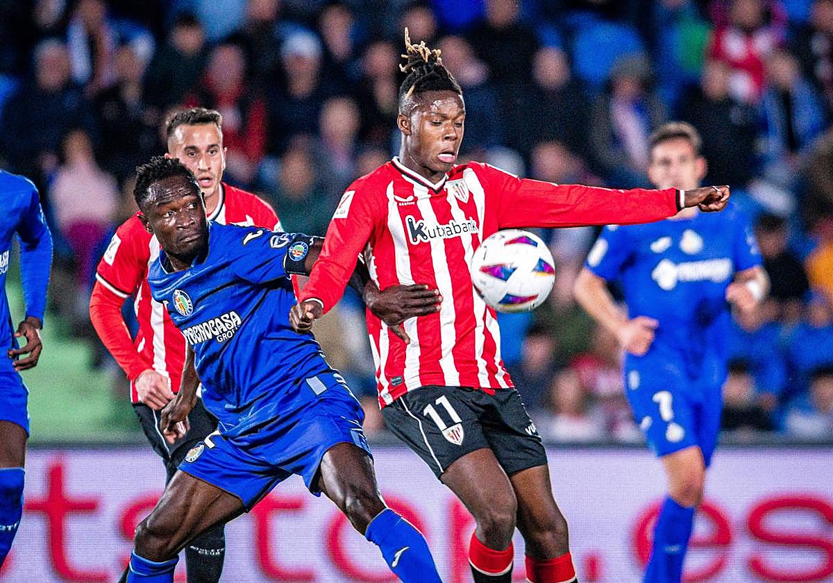 Nico en un partido ante el Getafe, rival del Athletic en el arranque liguero en San Mamés.
