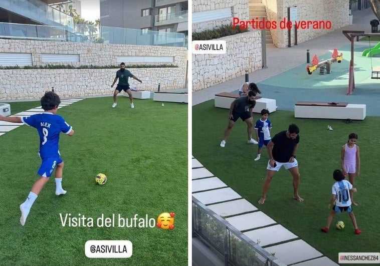 Villalibre hace de portero del hijo de Raúl García en un partido improvisado