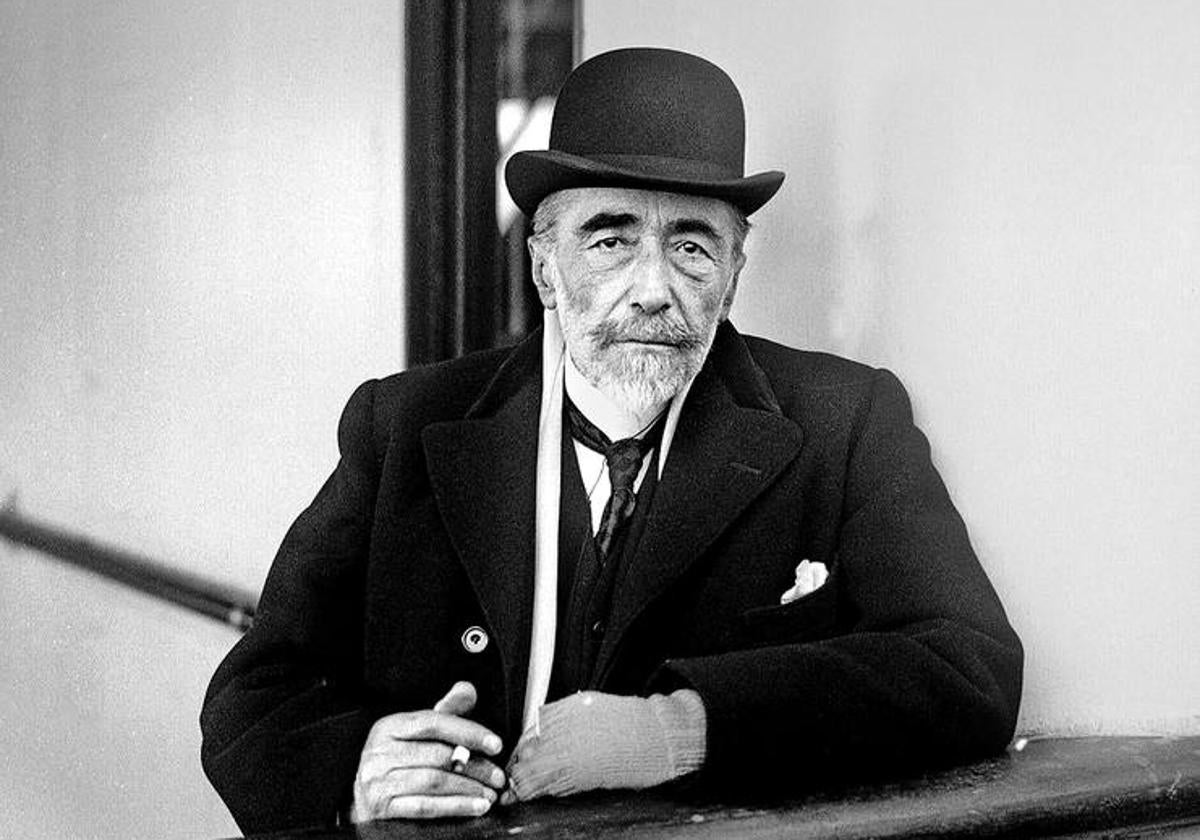 Joseph Conrad, a su llegada a Nueva York en 1923 a bordo del 'SS Tuscania'.