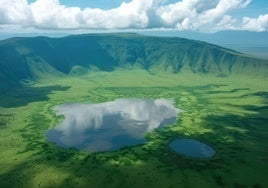 Vista del cráter de Ngorongoro, donde tuvo lugar el accidente.