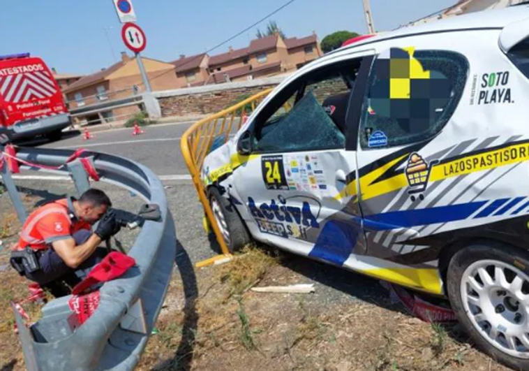 Accidente en el rally de Fitero: «Fue como una bomba. Se empotró contra la valla»