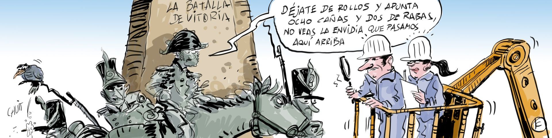 La viñeta de Cerrajería sobre el estudio científico del Monumento a la Batalla de Vitoria