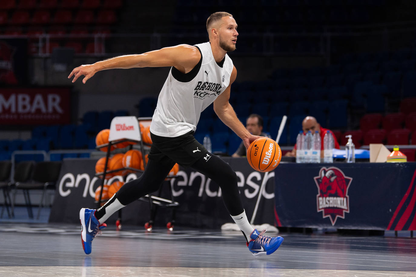 El primer entrenamiento de Laso como técnico del Baskonia, en imágenes