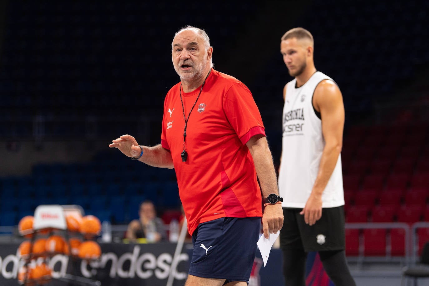 El primer entrenamiento de Laso como técnico del Baskonia, en imágenes