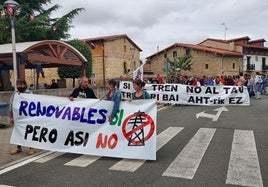 La manifestación celebrada este domingo ha recorrido las calles de Ribabellosa.