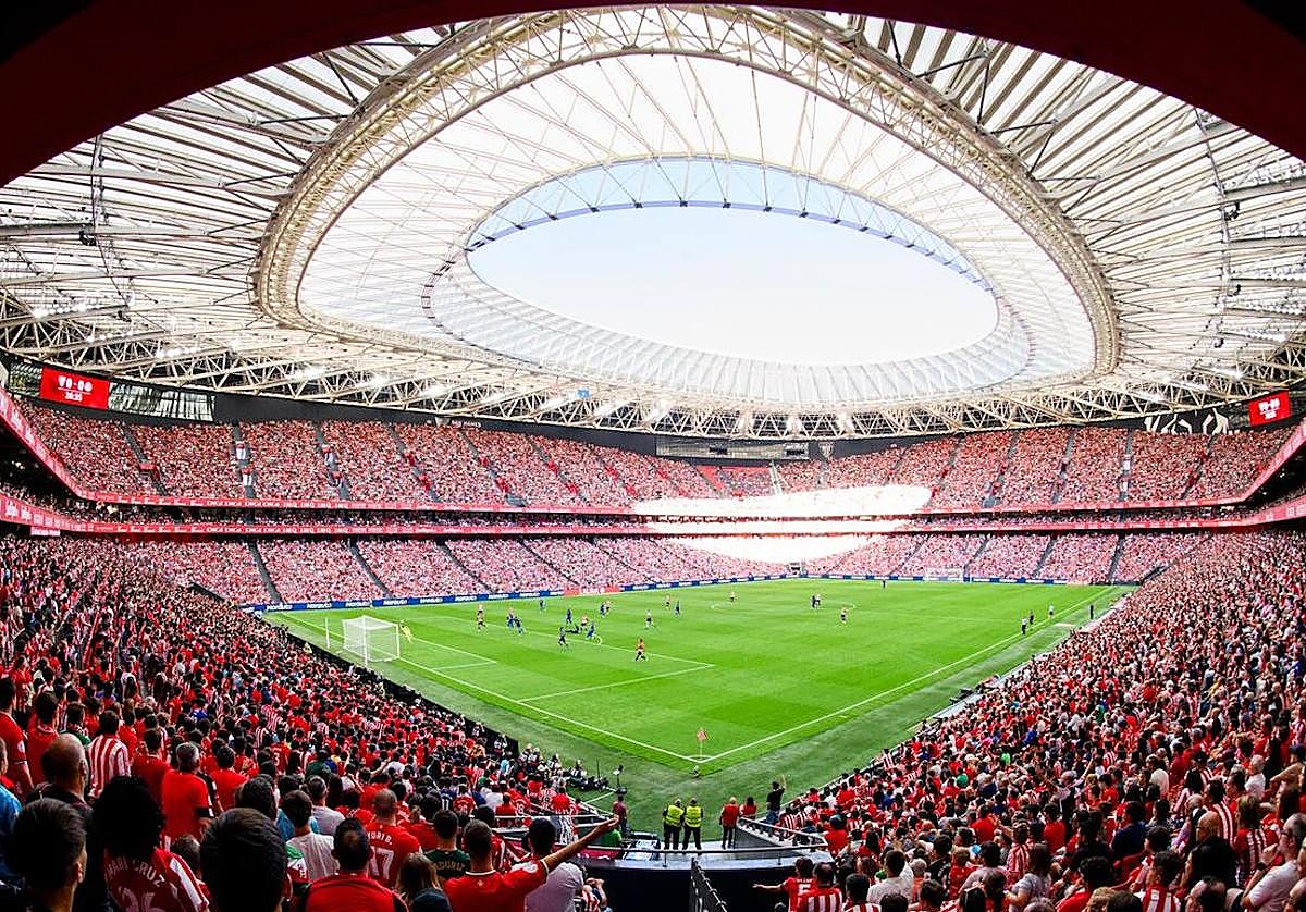 Aspecto de San Mamés en el estreno liguero ante el Getafe.
