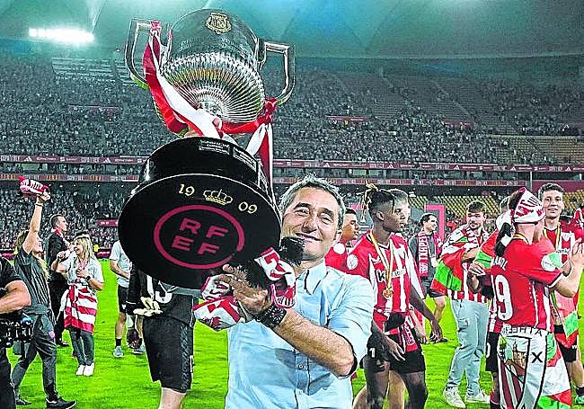 Felicidad plena tras ganar en La Cartuja la Copa del Rey.