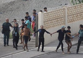 Inmigrantes llegados este fin de semana a Ceuta.