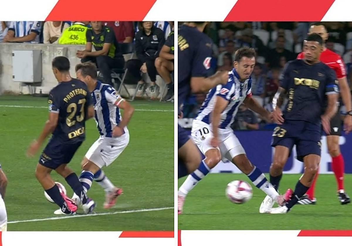 La jugada de la expulsión de Oyarzabal.