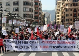 Manifestación de pensionistas en Bilbao el pasado mes de diciembre.