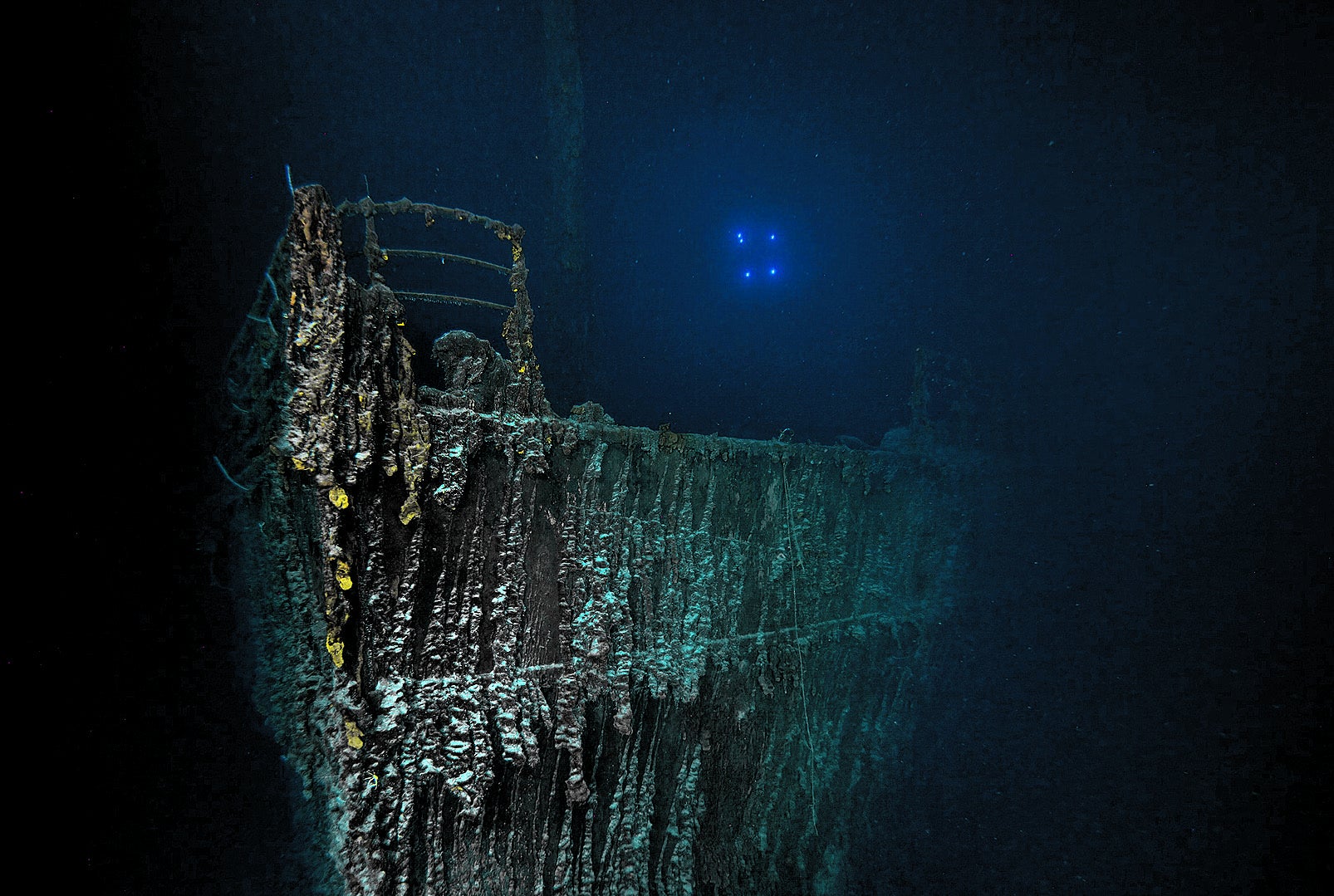 La proa del Titanic en su estado actual, fotografiada en esta expedición.