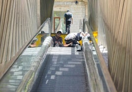 Trabajos recientes de reparación de las rampas del Casco Viejo.