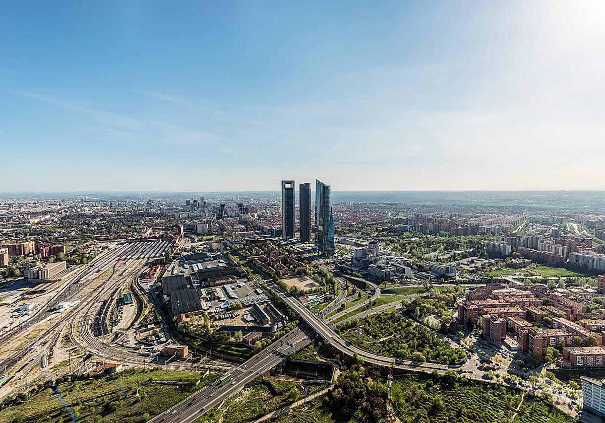Vista aérea de la zona norte de Madrid.