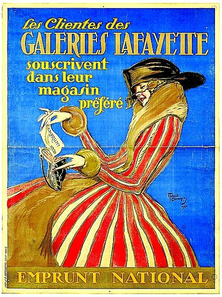 Imagen - Litografía de Jean-Gabriel Domergue para las Galerías Lafayette (1920).