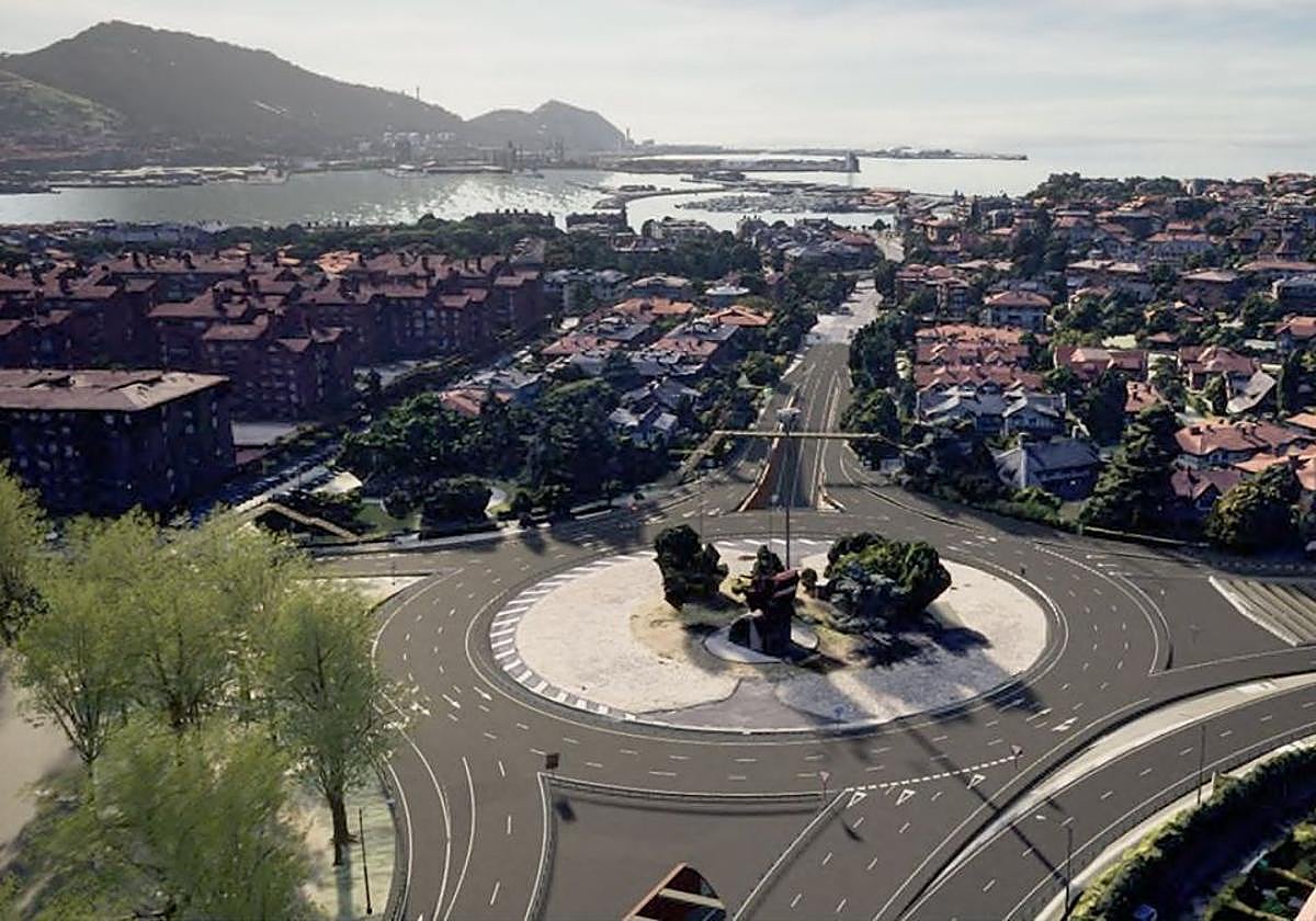 Recreación del subfluvial de Lamiako.