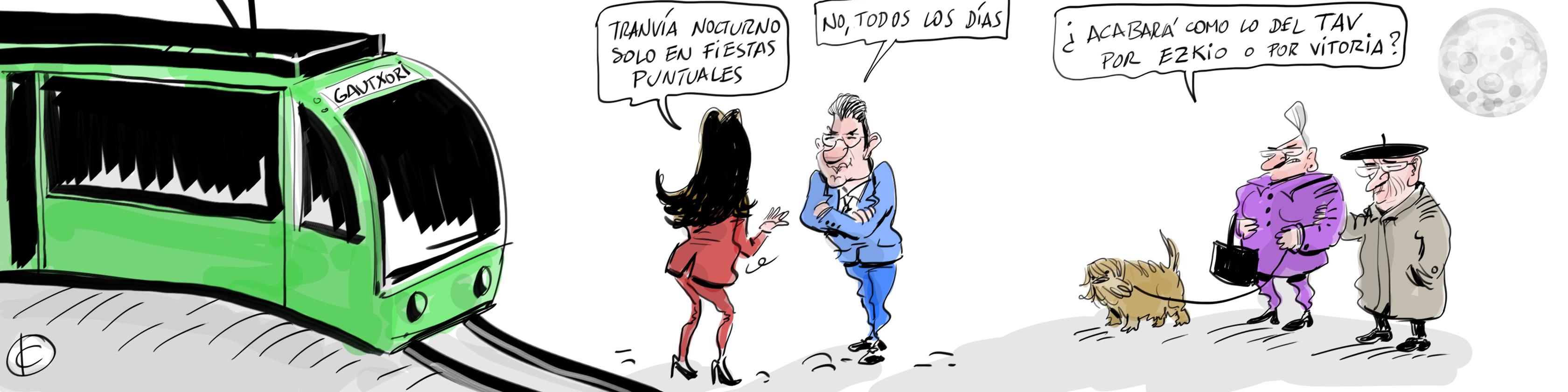 La tira de Cerrajería y el tranvía nocturno