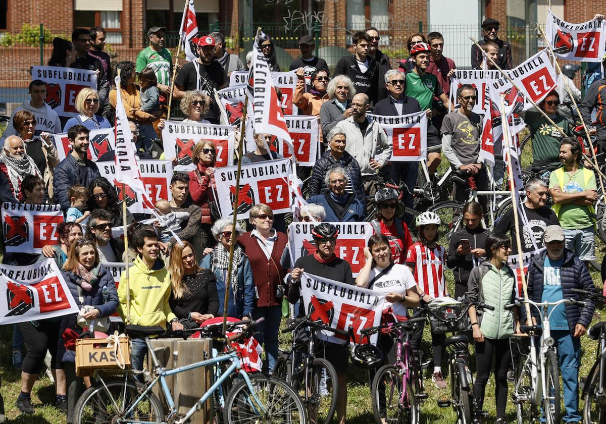 Protesta llevada a cabo el pasado mes de abril contra el proyecto del subfluvial.