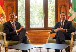 Pedro Sánchez e Imanol Pradales, en su encuentro en Ajuria Enea.