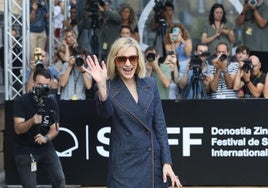 Cate Blanchett, a su llegada al Hotel María Cristina.