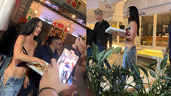 El vídeo viral de Katy Perry lanzando pizza a sus fans