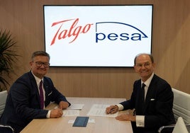 El consejero delegado de Pesa y el presidente de Talgo, Carlos Palacio