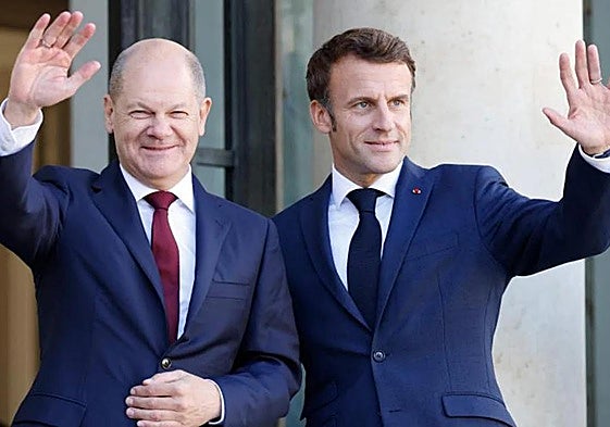 Olaf Scholz y Emmanuel Macron.