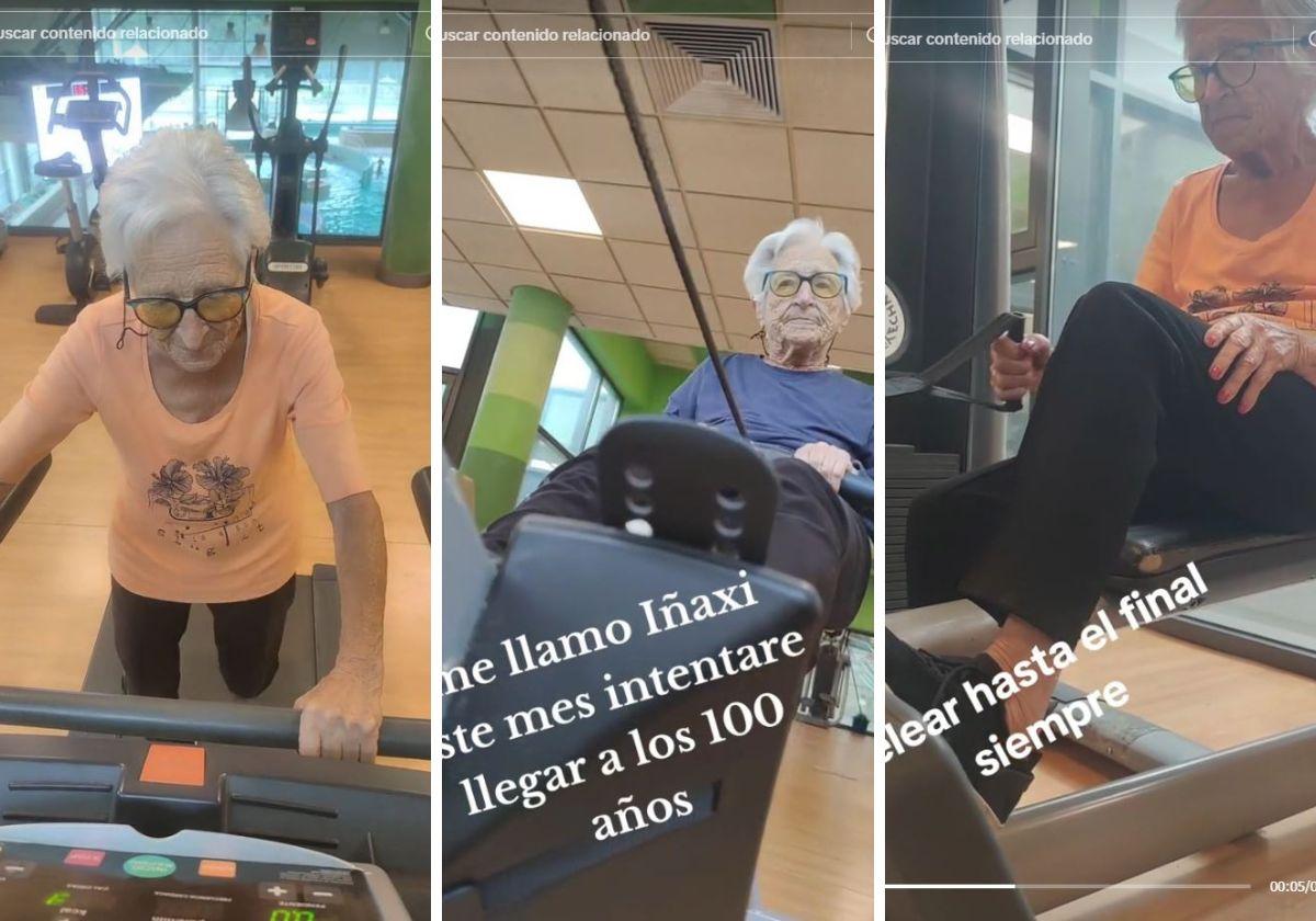 Iñaxi, la centenaria vasca que arrasa en TikTok con sus rutinas de gimnasio