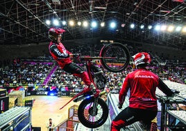 Jaime Busto, en uno de las zonas del Trial Indoor de Andorra.