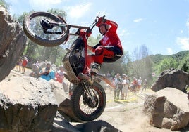 Jaime Busto, en una zona en la prueba de Girona