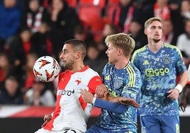 Ondřej Lingr, del Slavia, en el partido contra el Ajax.