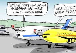 La viñeta de Cerrajería sobre Foronda y el vuelo a Nueva York de Loiu