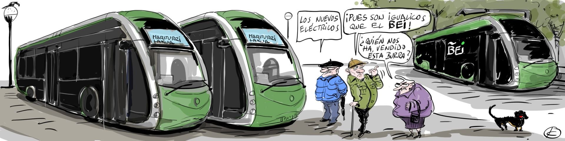 La viñeta de Cerrajería sobre los nuevos autobuses eléctricos de Vitoria