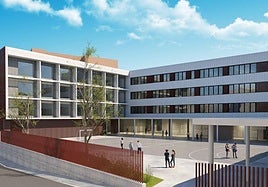 Infografía del nuevo edificio que se levantará en el mismo solar, junto al bidegorri, en forma de 'C'.