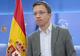 Iñigo Errejón, en una rueda de prensa en el Congreso.