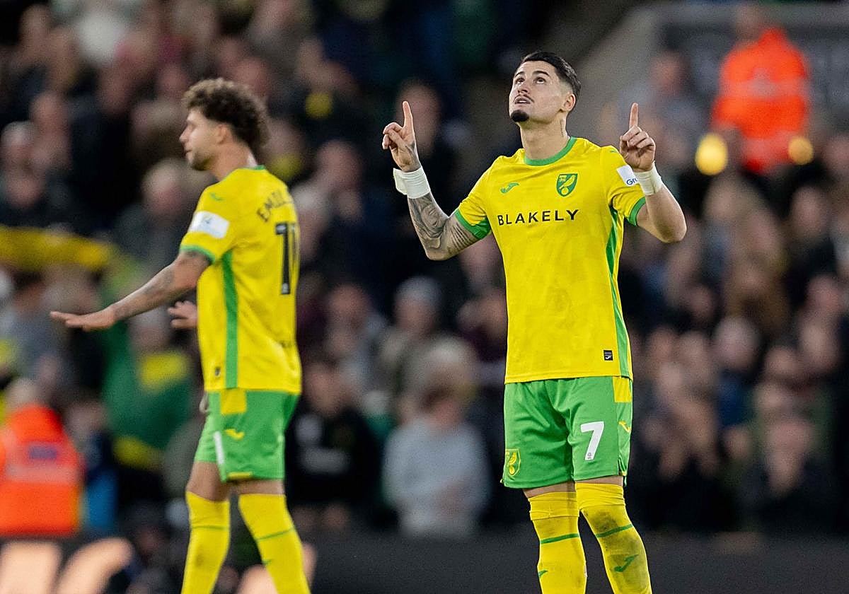 Sainz celebra su gol ante el Middlesbrough.