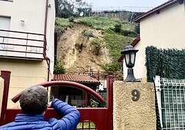 Lugar donde se ha producido el corrimiento de tierra.