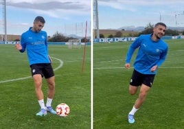 Sedlar, entrenando con el Alavés en Ibaia.