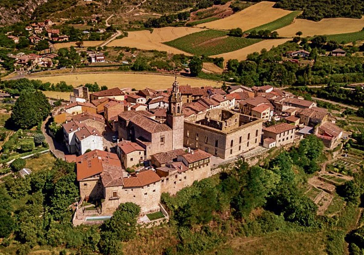 Vista aérea de Salinillas de Buradón, en el municipio de Labastida.