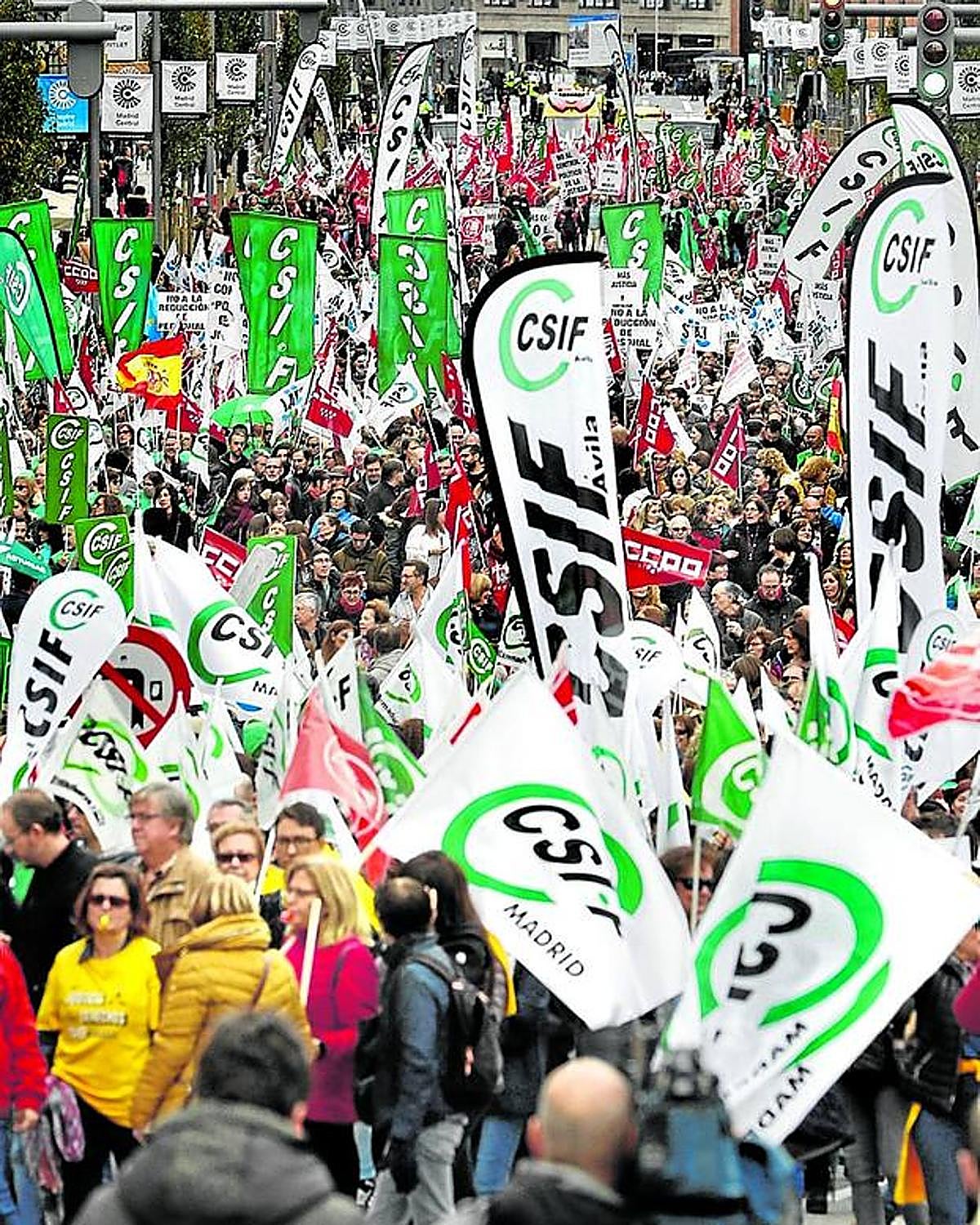 Anterior protesta de funcionarios convocada por CSIF en Madrid.