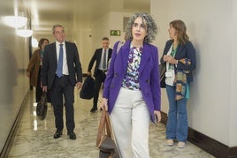 La vicelehendakari, Ibone Bengoetxea, llega al Parlamento vasco.