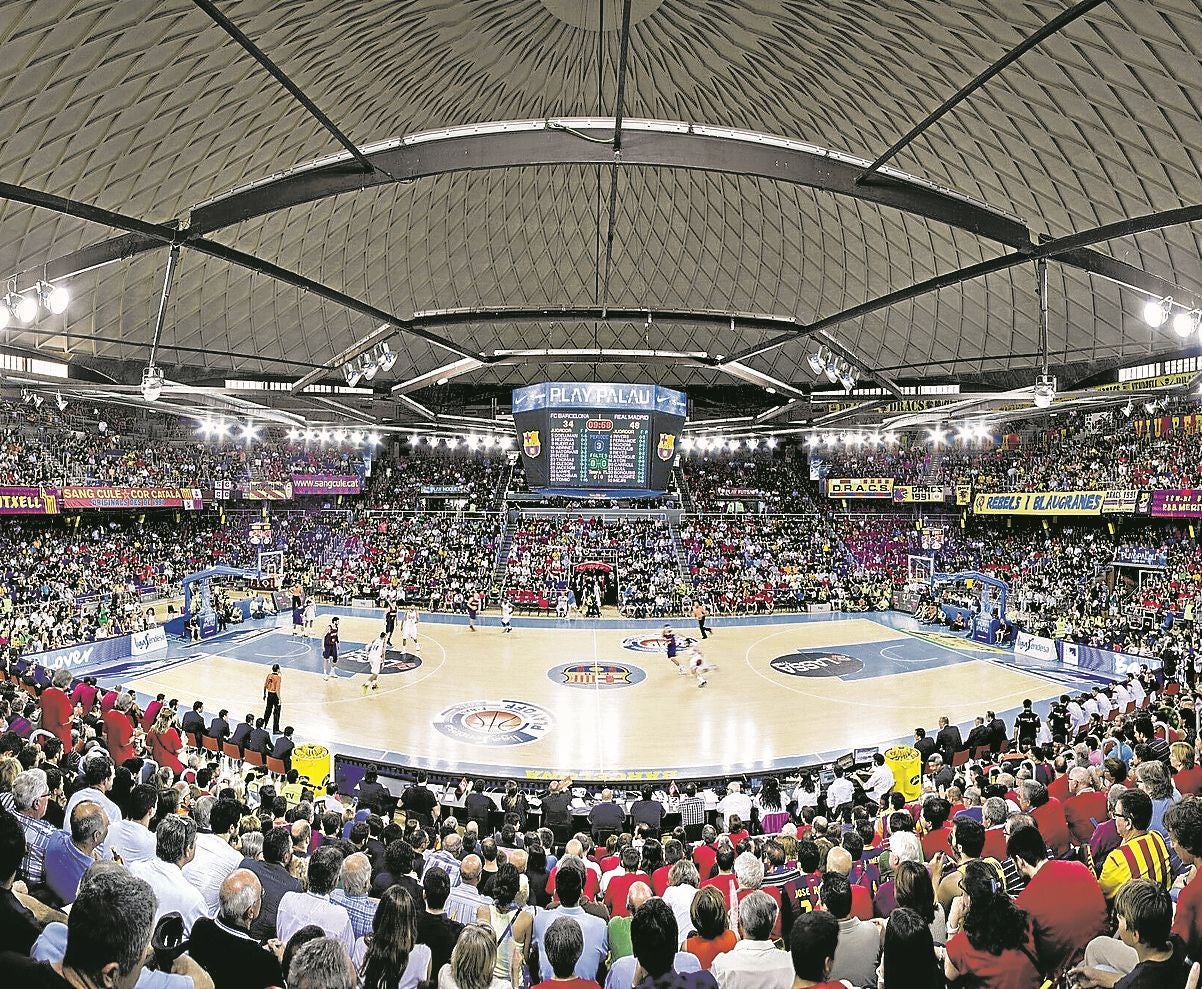 Imagen del Palau durante un partido de Euroliga.