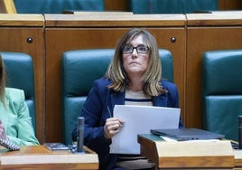 Amaia Barredo, este viernes en el pleno del Parlamento vasco.