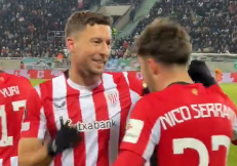 Locura en el gol de Nico Serrano: así se escuchó la eufórica celebración de los jugadores del Athletic