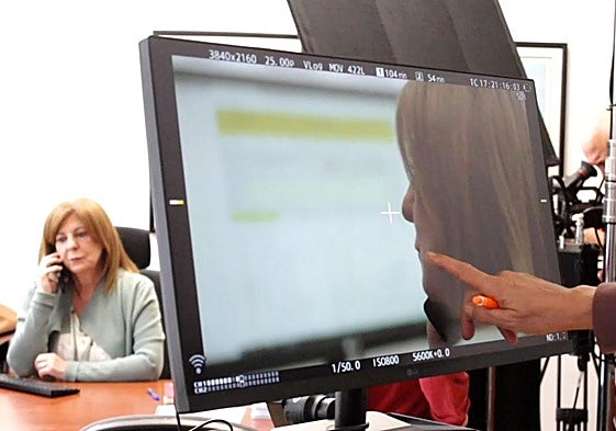 Imagen de un momento de la grabación de una escena.