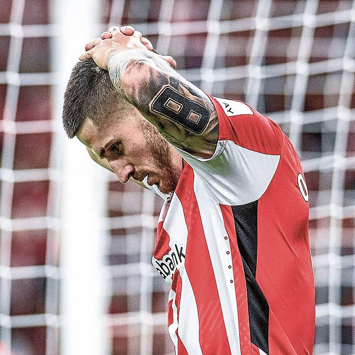 Sancet se lamenta de una ocasión fallada frente al Betis, partido donde se torció el tobillo.