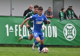 Jordi Calavera, durante el duelo de la pasada jornada en Espiñedo