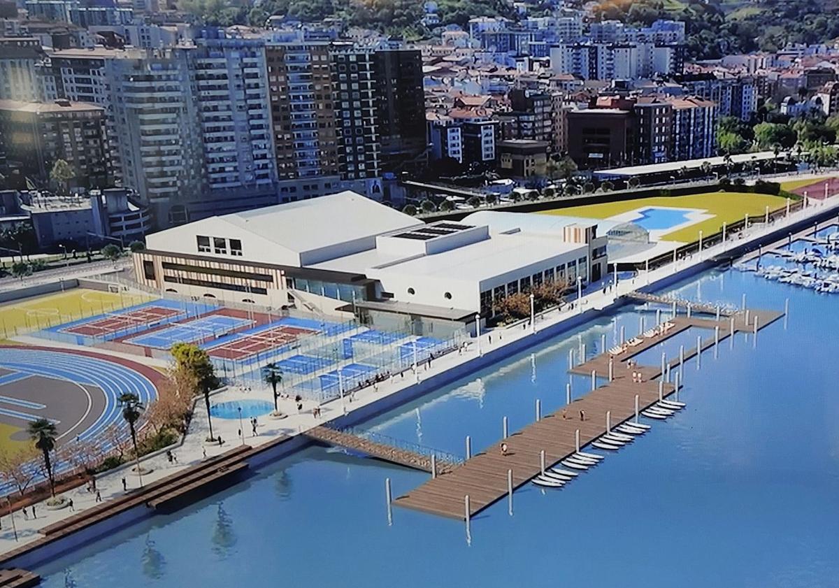 Imagen principal - Infografías de la transformación de la franja marítima de Santurtzi, con playa urbana, zona de solarium y un renovado paseo.